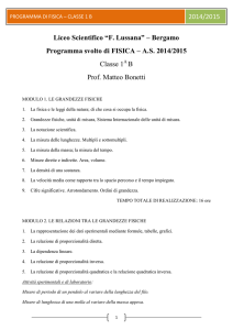 PROGRAMMA DI FISICA – CLASSE 1 B