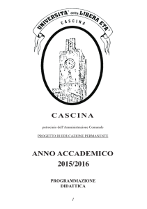 Programma 2015-2016 - Università Libera Età di Cascina