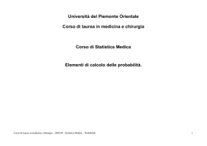 Università del Piemonte Orientale Corso di laurea in medicina e
