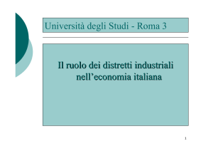 Università degli Studi - Roma 3 Il ruolo dei distretti industriali nell