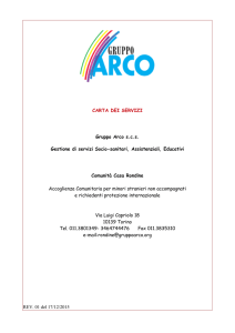 REV. 01 del 17/12/2015 CARTA DEI SERVIZI Gruppo Arco s.c.s.