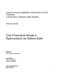 Crisi Finanziaria Attuale e Ripercussioni nel Settore Edile