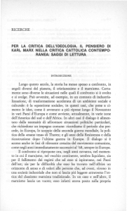 per la critica dell`ideologia. il pensiero di karl marx nella critica