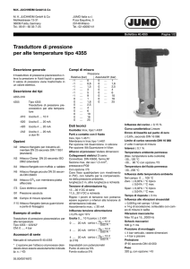 Trasduttore di pressione per alte temperature tipo 4355