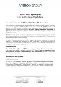 Vision Group, il primo polo della distribuzione ottica italiana