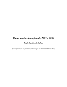 Piano sanitario nazionale 2001 - 2003