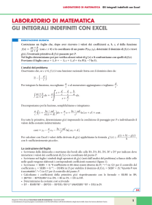 Laboratorio di matematica GLi inteGraLi indefiniti con exceL