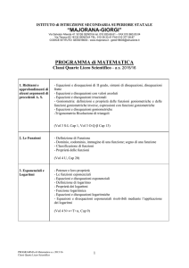 PROGRAMMA di MATEMATICA - Majorana