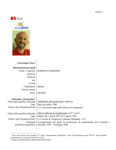 Curriculum Vitae Informazioni personali Nome / Cognome Indirizzo