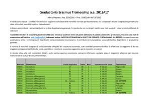Graduatoria Erasmus+ Traineeship a.a. 2016/17