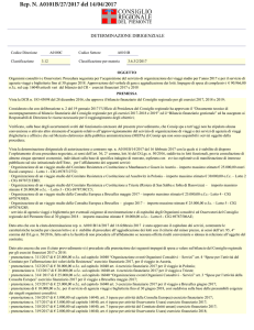 Determinazione di affidamento - Consiglio regionale del Piemonte