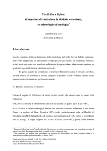 Tra il dire e il fare: dimensioni di variazione in dialetto veneziano, tra