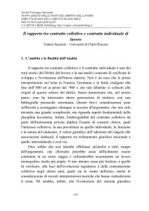 Il rapporto tra contratto collettivo e contratto individuale di lavoro