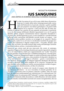 Ius Sanguinis. Una sintesi di dominio maschile