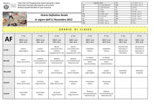 Orario Definitivo Serale In vigore dall`11 Novembre 2013