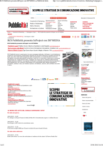 RCS Pubblicità presenta InProject con IM*MEDIA su Pubblicità Italia