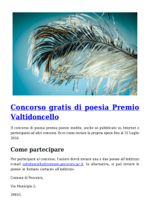Concorso gratis di poesia Premio Valtidoncello