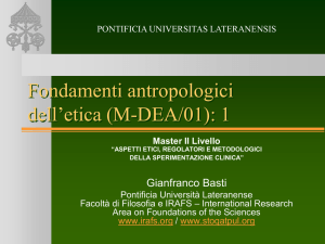 Nessun titolo diapositiva - Pontificia Università Lateranense