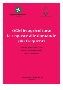 OGM in agricoltura: le risposte alle domande più frequenti