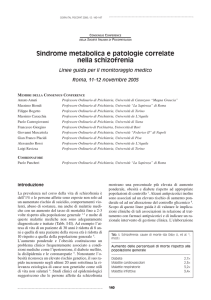 Sindrome metabolica e patologie correlate nella schizofrenia Linee