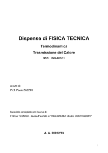 Dispense di FISICA TECNICA - Laboratorio Fisica Tecnica