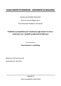 Problemi e aspettative per l`assistenza agli anziani in Cina e