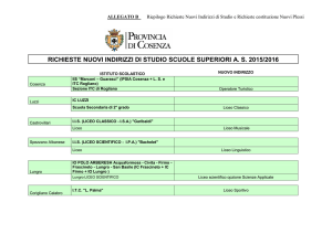 Allegato B Riepilogo nuovi indirizzi di studio