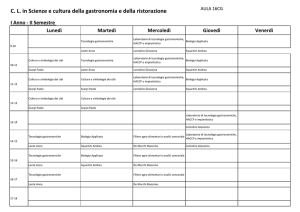 C. L. in Scienze e cultura della gastronomia e della ristorazione