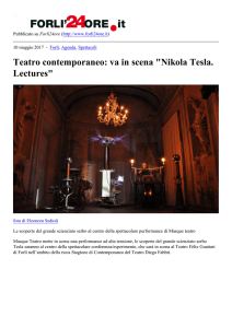 Teatro contemporaneo: va in scena "Nikola Tesla