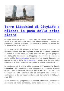 Torre Libeskind di CityLife a Milano: la posa della prima pietra