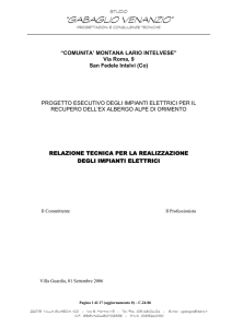 Relazione tecnica - Comunità Montana Lario Intelvese