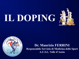 Doping e droghe nello sport. Relatore Dottor