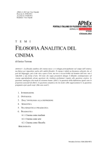 FILOSOFIA ANALITICA DEL CINEMA