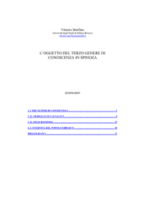 l`oggetto del terzo genere di conoscenza in spinoza