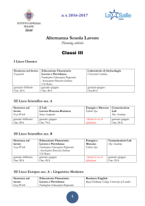 Planning Alternanza Scuola-Lavoro 2016-2017
