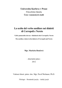 La scelta del verbo ausiliare nei dialetti di Corropoli e ereto