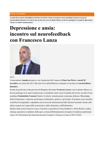 Depressione e ansia: incontro sul neurofeedback con Francesco