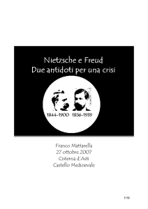 Franco Mattarella, Nietzsche-Freud: due antidoti per