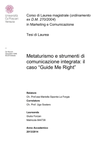 Metaturismo e strumenti di comunicazione integrata: il caso “Guide