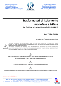 manuale trasformatori BT monofase e trifase per impianti - k
