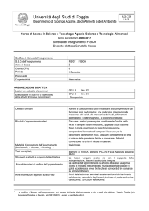 Fisica a.a. 2016-2017 - Università di Foggia