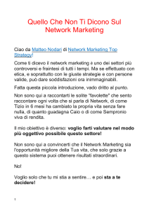 Quello Che Non Ti Dicono Sul Network Marketing