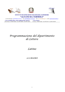 Programmazione del dipartimento di Lettere Latino