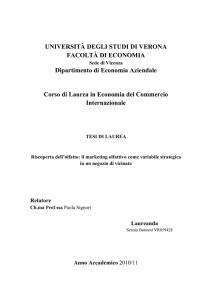 UNIVERSITÀ DEGLI STUDI DI VERONA FACOLTÀ DI ECONOMIA