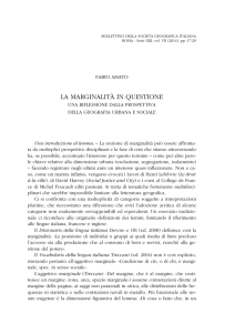 la marginalità in questione - Società Geografica Italiana
