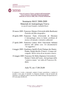 Seminario MAV 2008-2009 Materiali di Antropologia Visiva