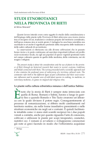 Studi etnobotanici nella Provincia di Rieti (Silvia Moronti)
