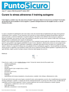 Stampa - Curare lo stress attraverso il training autogeno