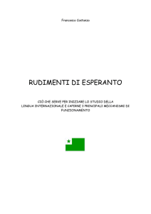 rudimenti di esperanto - Parra Comu Mangi