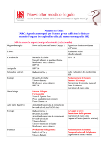 Numero 41°/2014 IARC: Agenti cancerogeni per l`uomo